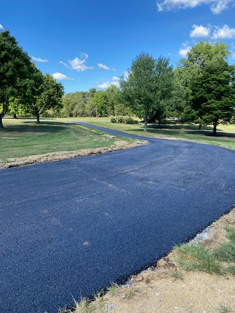 Newly paved driveway.